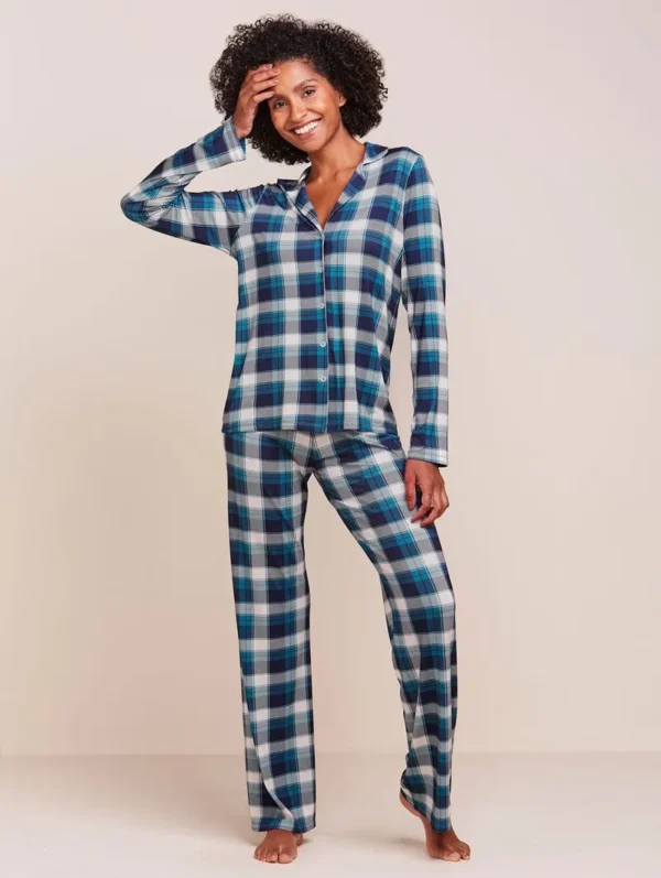 Pijama Longo Em Viscose Estampa Xadrez