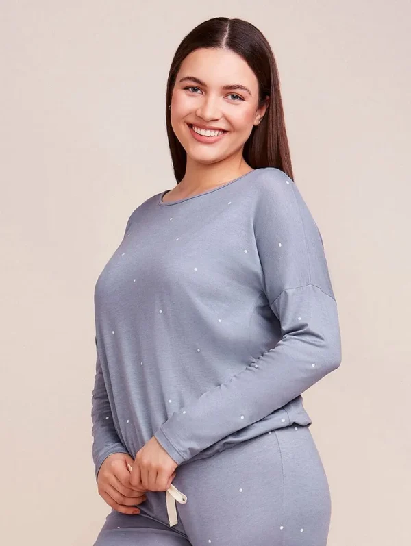 Pijama Longo Em Viscose Dreams Azul Lazuli