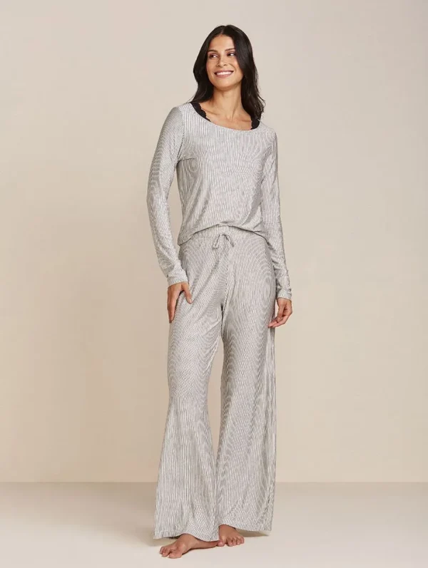 Pijama Longo Em Viscose E Renda Reset