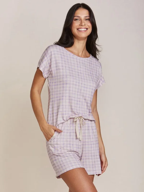 Short Doll Em Viscose Dreams Estampa Xadrez